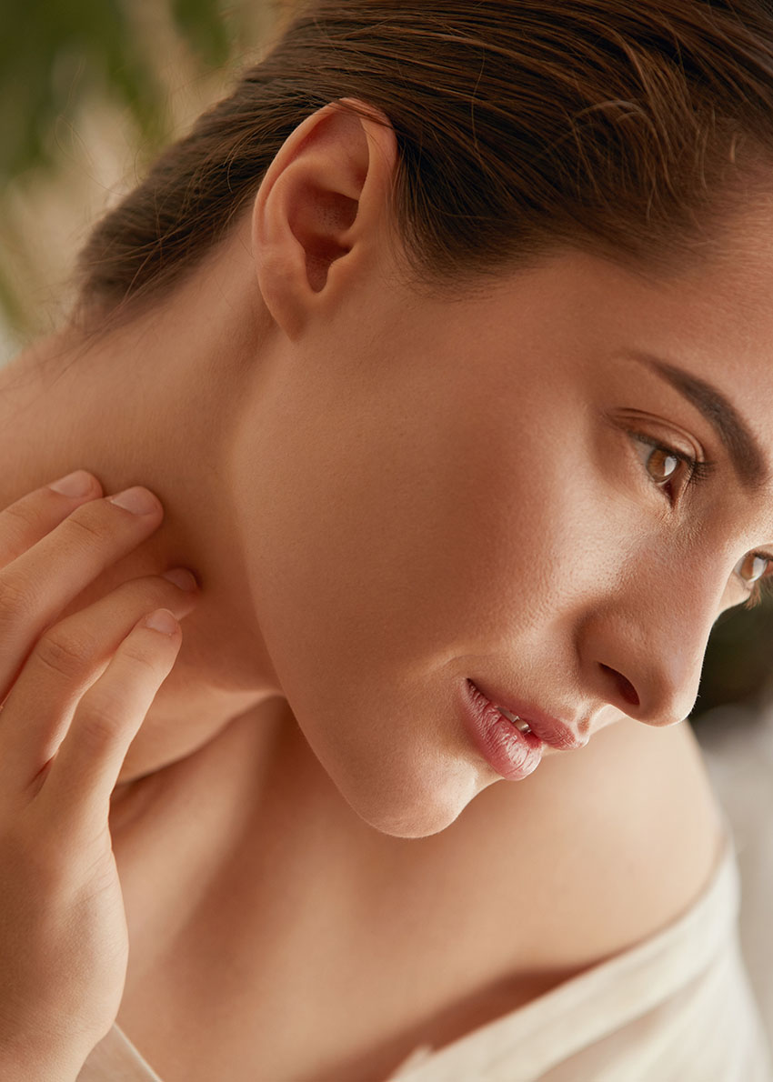 Beautiful woman with glowing skin.